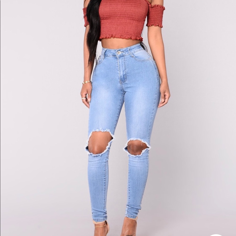Extreme high waist jeans